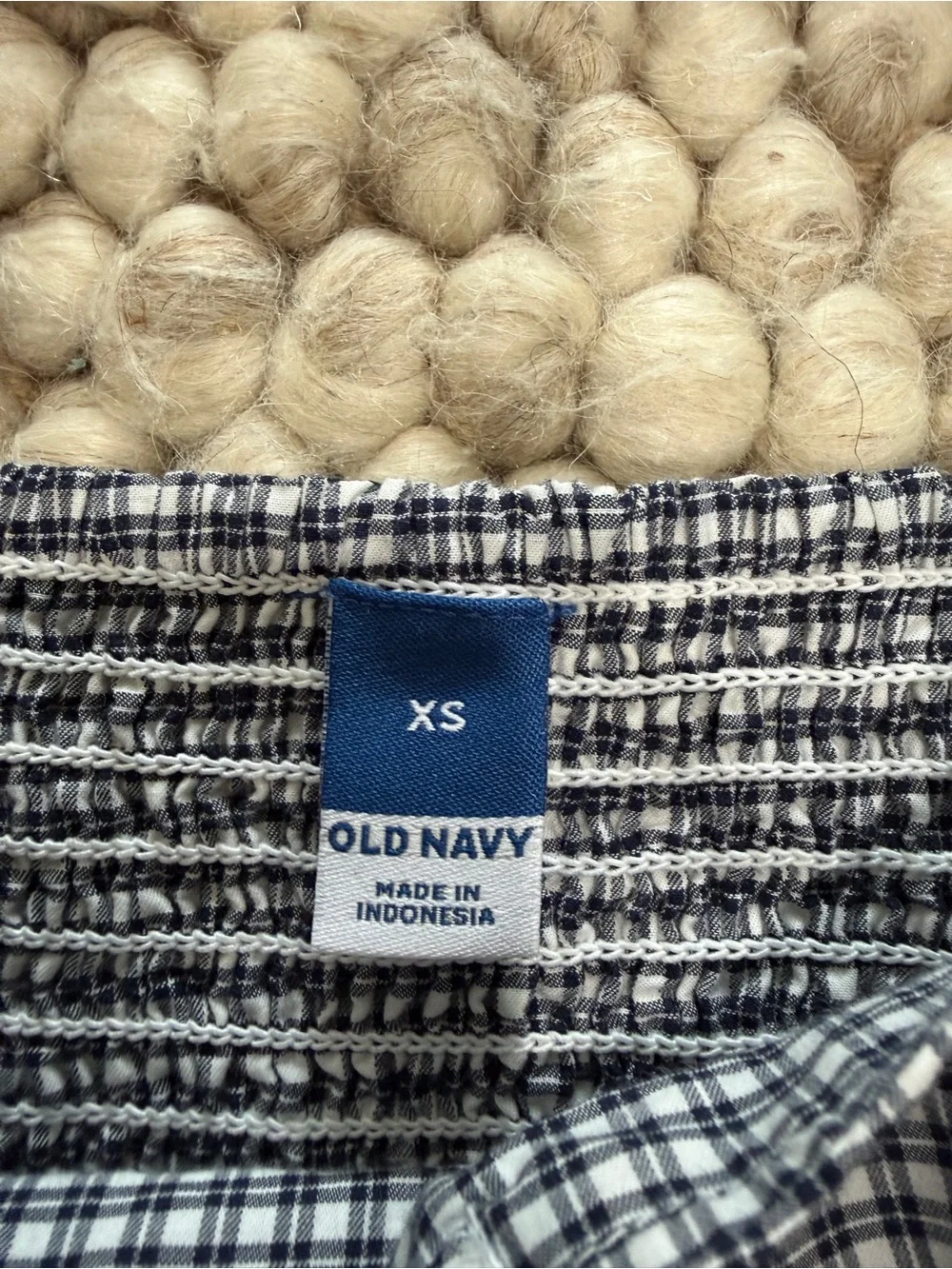 Old Navy Classic Gingham A-Line Dress - Navy/White - Picture 2 of 3